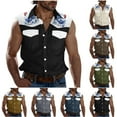 thumbnail image 1 of Sentmoon Mens Vests Casual and Sleeveless Lapel Summer Mens Clothes with Print with Pockets Compression Loose Plus Size Compression Shirt Men Vacation for Casual Streetwear M, 1 of 6