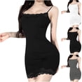 thumbnail image 1 of Sentmoon Nightgowns for Women Sexy Lace Womens Pajama s Shorts Sleeveless Loose Spaghetti Strap Solid Color Sleep Shirts for Women for Halloween Parties White L, 1 of 4