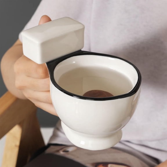 Sentmoon Novelty Mug Toilet Shaped Ceramic Mug Funny Coffee Cup Quirky Gag Gift For Friends Family Hot Drinks Tea Cocoa Milk Ceramic Toilet Cup Humor Gift