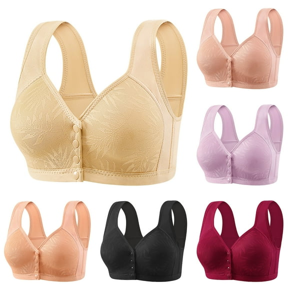 Sentmoon Nursing Bras for Breastfeeding Support Bras Lift No Underwires Front Closure Middle Button Breathable Seamless Bras Soft and Comfortable for Daily Commute Black 44/100BC