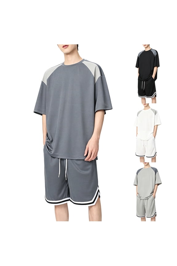 Outfits for Men 2 Piece Sets Man Shirt and Casual Mens Pants Casual Summer Set Cooling Lightweight Short Sleeve Shirt and Shorts Smooth Feel Breathable Relaxed Fit Vacation Travel Wear