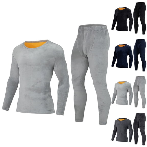 Sentmoon Pj Pants for Men Pants Men Men's Home Dress Warm Fitting Casual Solid Color Long Sleeved Round Neck Shirt Set Suit for Weekend and Lounge Wear L