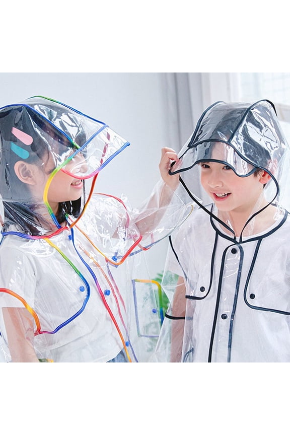 Rain Coat Long Sleeve Waterproof Rain Jacket Girls Solid Color Stylish Hooded Button Down Rain Gear for Boys for Running Backpacking Travel XL