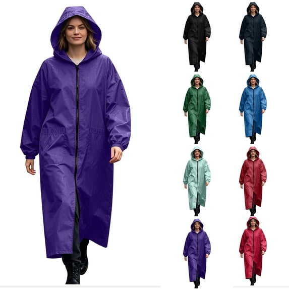 Sentmoon Raincoat Lightweight Panchos Rain Adult Packable Outdoor Hooded Windbreaker Waterproof Rain Jacket