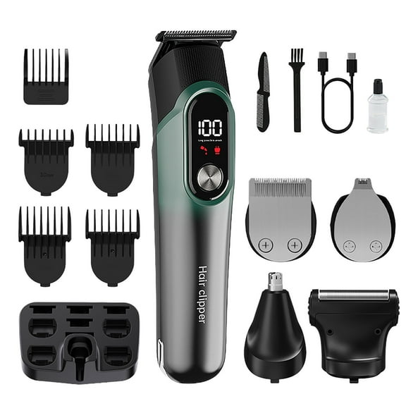 Sentmoon Room Decor Hairdresser 5-in-1 Set Of Digital Display Push Clippers Shaving Adjustable Sculpture Multifunction Pushers