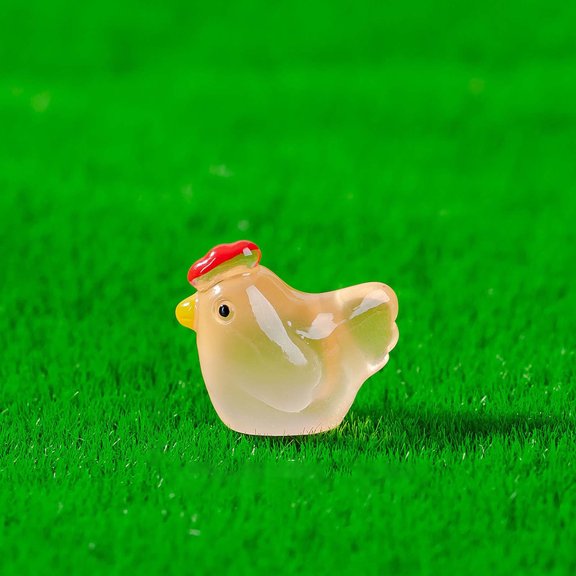 Sentmoon Room Decor Mini Resin Chicken Glowing Potted For Mini Tale Garden Aquarium Party Home Decoration