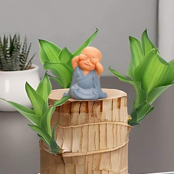 Sentmoon Room Decor Small Decoration Zen Monk Home Decoration Living Room Tea Table Doll Doll Cure Department Decompression