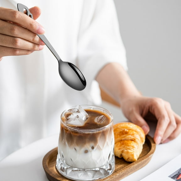 Sentmoon Room Decor Stainless Steel Hollow Dessert Spoon