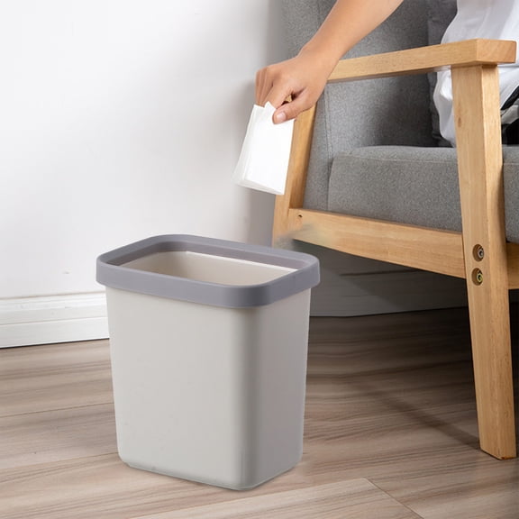 Sentmoon Room Decor Trash Can Household Kitchen Toilet Basket Pressure Ring White Without Cover Trash Can