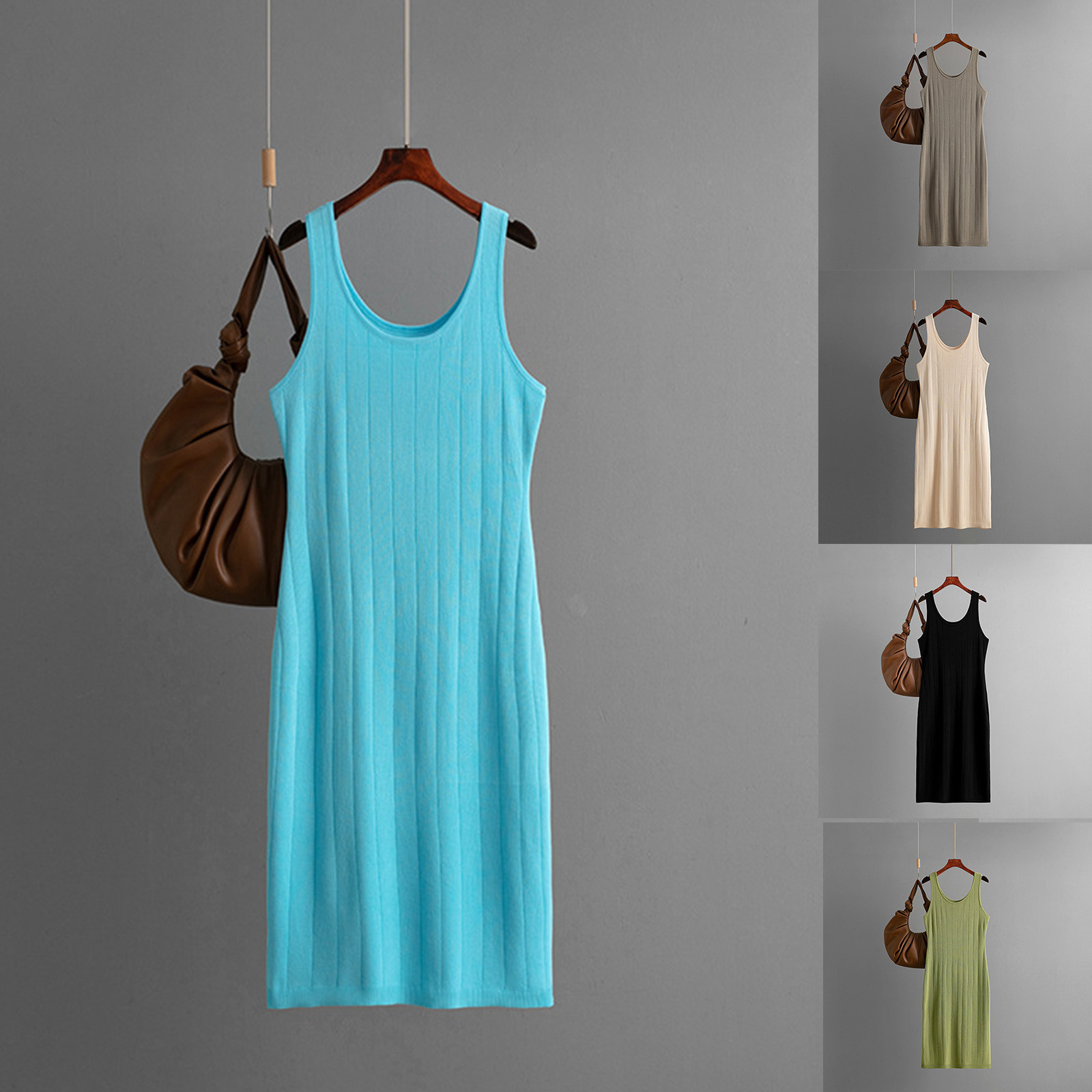 Work Sundresses Sentmoon Shirt Dress Elegant Knit Stretchy Regular Fit Women's Formal ...