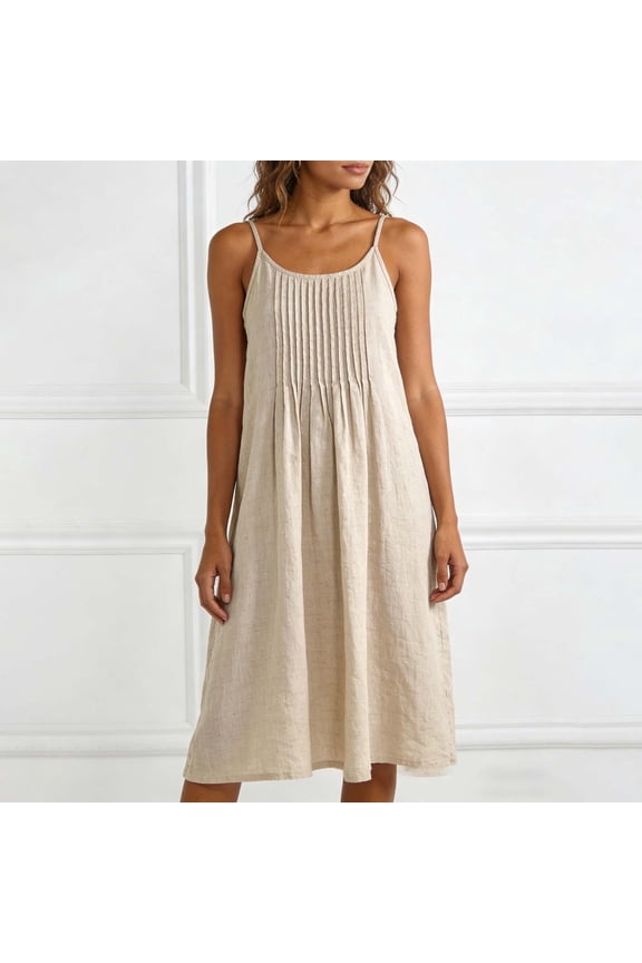 Shirt Dresses Breathable Regular Fit Women Summer Dresses with Pockets 2026 Sleeveless Button Down Flowy Spring Dresses for Women Cute for Going Out and Party S-XXXL