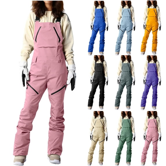 Sentmoon Ski Pants Women Women's Snow Pants Women's Snow Ski Overalls Windproof Insulated Romper Snowpants for Yoga and Athletic Activities Green S