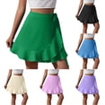 thumbnail image 1 of Sentmoon Skirt Shorts High Waist Midi Skirts for Women Fashion Solid Color Regular Fit Mini Skort for Travel and Vacation S-XL, 1 of 8