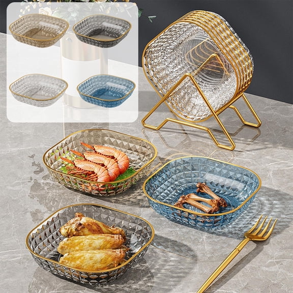 Sentmoon Snack Tray Serving Tray Fashion Fruit Salad Tray Multi Color Large Capacity Candy Snack Server for Living Room Coffee Table Party Entertaining Tray