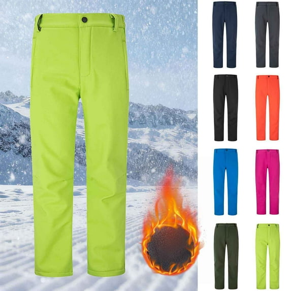 Sentmoon Snow Pants Sweatpants Soft and Cozy Boys Girls Fashion Solid Color Keep Warm Windproof Water Proof Outdoor Hiking Ski Pants for Resort Skiing M