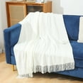 thumbnail image 1 of Sentmoon Solid Color Tassel Blanket Knitted Blanket Foot Of Bed Blanket Sofa Blanket Throw Blanket Cover Blanket, 1 of 6