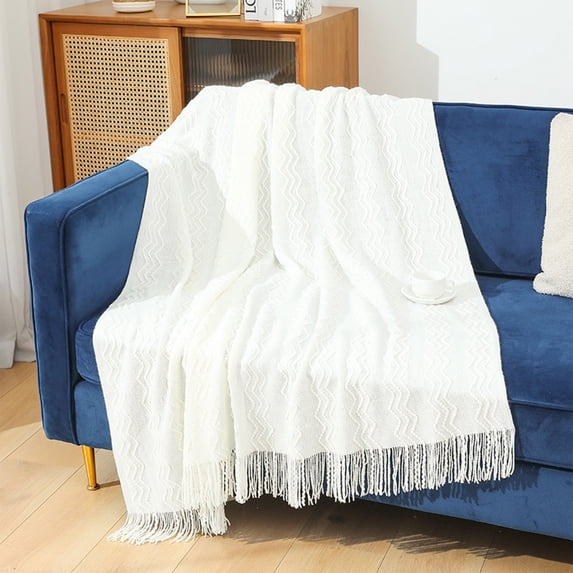 Sentmoon Solid Color Tassel Blanket Knitted Blanket Foot Of Bed Blanket Sofa Blanket Throw Blanket Cover Blanket