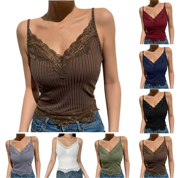 Sentmoon Sports Bras for Women High Support Tshirt Bra Lift No Underwires Spaghetti Strap Stretchy Underwear Solid Color Lace Bra Casual for Party Navy M