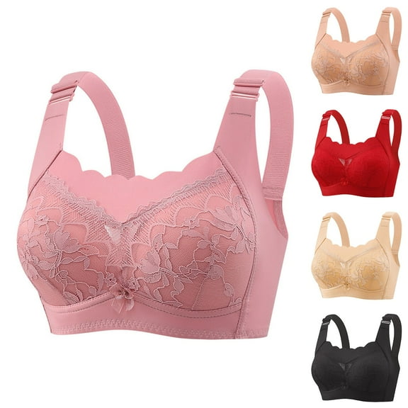 Sentmoon Sports Bras for Women Plus Size Comfortable Bras for Women Lift Adjustable Strap Thin Style Breathable Sleep Bralettes Lightweight for Date Pink XXL