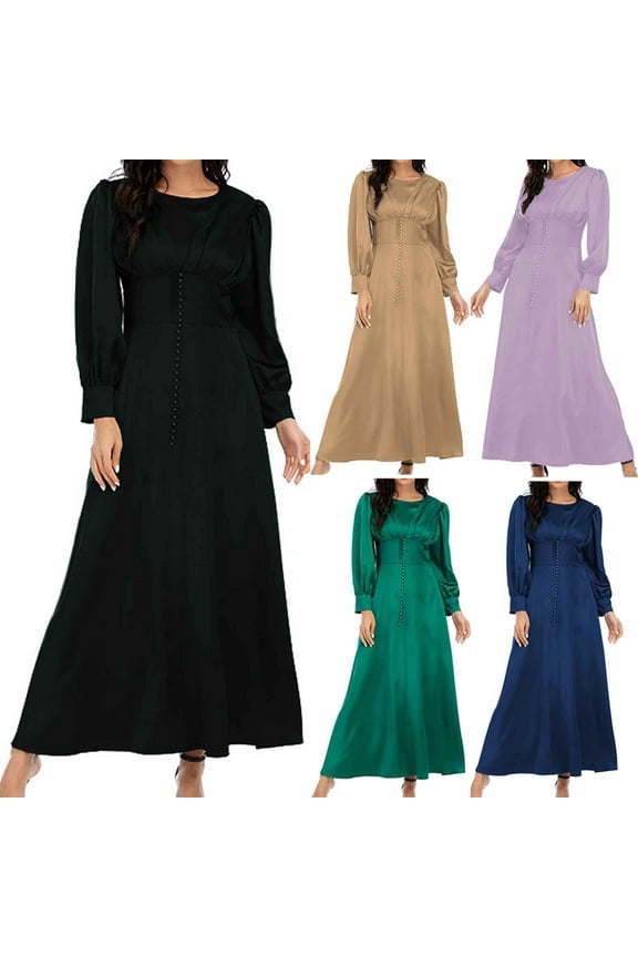 Spring Dresses for Women 2025 Long Sleeve Crew Neck Athletic Dress Button up Solid Color Loose Breathable Oversized Active Dress Streetwear for Indoor Music Festival Green S