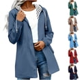 thumbnail image 1 of Sentmoon Spring Jackets Waterproof Hooded Neck Fall Jackets for Women 2026 Trendy Long Sleeve Raincoat with Pockets for Commuting Work City Walks Weekend Trips, 1 of 8