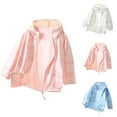 thumbnail image 1 of Sentmoon Sun Shirts for Boys and Girl UPF 50+ Long Sleeve Girls Hiking Shirt Solid Color Hooded Neck Zipper Girls Lightweight Jackets Trendy 2025 Summer for Festive Outfit Pink 12 Years, 1 of 4