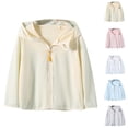 thumbnail image 1 of Sentmoon Sun Shirts for Boys and Girl UPF 50+ Long Sleeve Gym Tops Solid Color Hooded Neck Zipper Boys and Girl's Jackets Stylish 2025 Summer for Celebration Gray 5 Years, 1 of 5