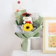 thumbnail image 1 of Sentmoon Sunflower Graduation Plush Bear Bouquet Smiling Sunflower Arrangement Graduation Gift Keepsake Handmade Plush Bear with Artificial Sunflowers Ceremony Present, 1 of 5