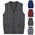 thumbnail image 1 of Sentmoon Sweater Vest Oversized Loose Long Sleeve Fall Clothes Knitted Solid Color Lightweight and Warm Sweatshirts Men Winter for Outdoor Activities and Weekend wear XXL, 1 of 3