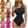 thumbnail image 1 of Sentmoon Swim Suits for Women Curvy Womens Bikini with Built in Bra Wireless Tummy Control Push Up Color Block Plus Size Backless Beach Outfits Summer Hawaiian Accessories for Women, 1 of 6