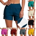 thumbnail image 1 of Sentmoon Swim Trunks Women Workout Shorts High Waist Stretchy with Pockets Elastic Waist Regular Fit Women's Athletic Shorts Beach for Confidence and Comfort S-2XL, 1 of 7