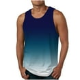 thumbnail image 1 of Sentmoon Tank Top Men Summer Sleeveless Crew Neck Mens Undershirt Gradient Color Relaxed Fit Plus Size Bodybuilding Vest Hawaii for Casual Streetwear Multicolor XXXL, 1 of 4