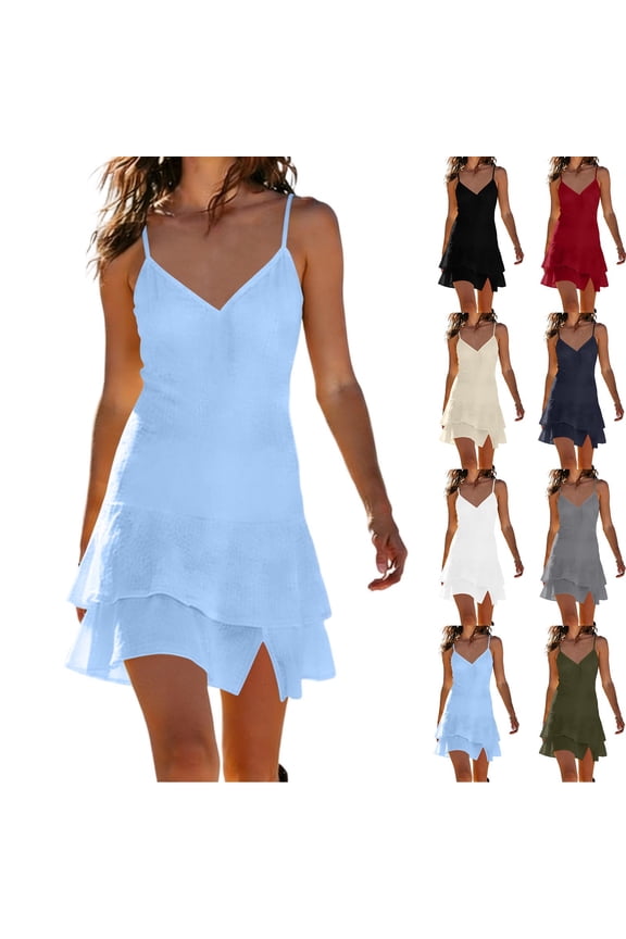 Tunic Dress Interview Dress 2026 Summer Solid Color Button Down Breathable Regular Fit Comfy Plus Size Party Dress for Going Out and Party S-2XL