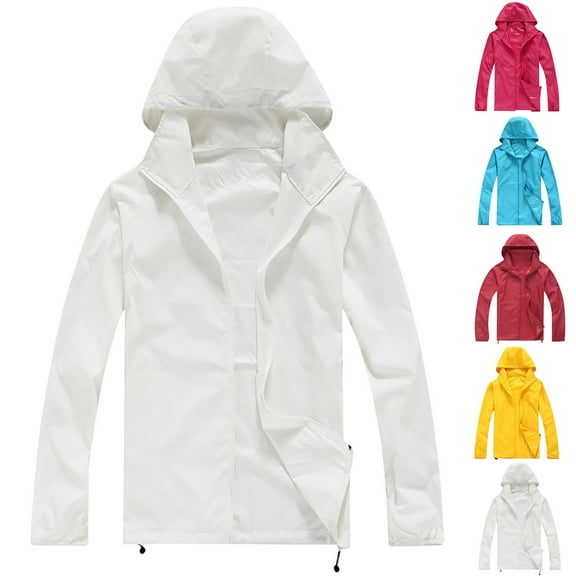 Sentmoon UPF Protection Shirts for Men Long Sleeve Hooded Neck Hiking Shirt Zipper Solid Color Loose Athletic Tops Trendy Summer for Tropical Vacation Watermelon Red L