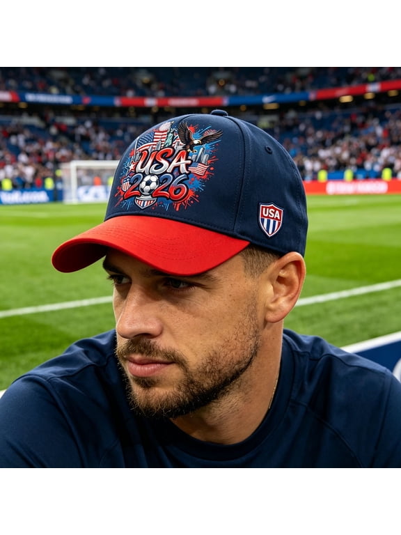 USA 2026 Home Soccer Cap Patriotic Flag Baseball Hat Adjustable Fan Gear Game Day Headwear Lightweight Breathable For Supporters Stadium Tailgate