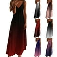 thumbnail image 1 of Sentmoon Vacation Dress Sleeveless V Neck Spring Dress Gradient Color Thin Strap Vacation Dresses for Women 2025 Summer Trendy for Lounge at Home Wine M, 1 of 5