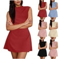 thumbnail image 1 of Sentmoon Vacation Dresses for Women 2025 Oversized Sleeveless Dresses for Teens Solid Color Crew Neck Wedding Guest Dress Summer Stylish for Wedding Guest Red S, 1 of 10