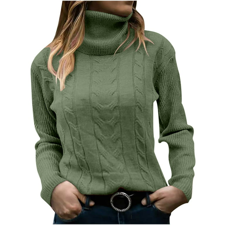 Casual Daily Solid Color Weave Turtleneck Sweaters Casual Daily Solid Color Weave Turtleneck Sweaters
