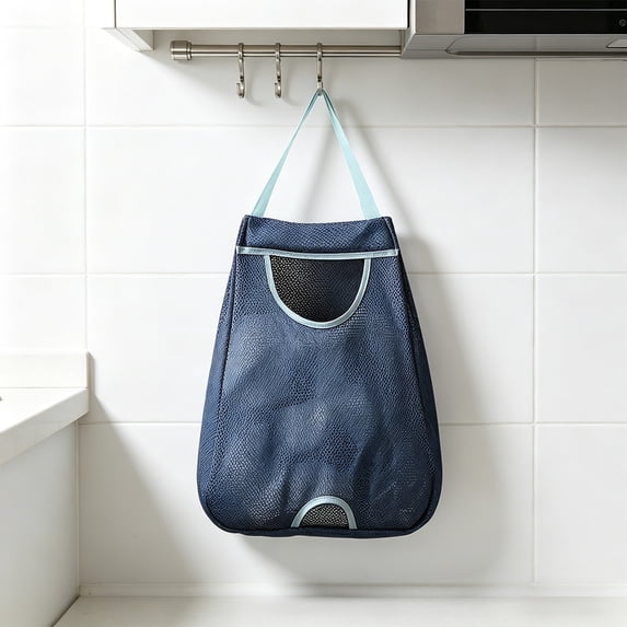 Sentmoon Wall-Mount Plastic Bag Storage Holder Kitchen Bag Dispenser Cabinet Door Organizer Reusable Grocery Carrier Storage Bin with Easy-Install Hook for Pantry Cupboard Counter Tidy