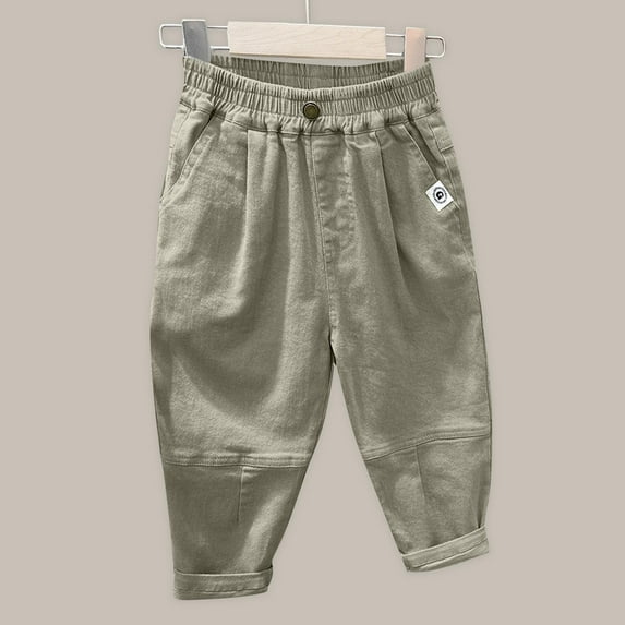 Sentmoon Wide Leg Jeans Boys High Waist Loose Fit Denim Pants with Pockets Solid Color Solid Color Baggy Trouser Comfy for Kids Casual Hangouts Army Green 5 Years