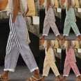 thumbnail image 1 of Sentmoon Wide Leg Sweatpants Women Striped Print High Elastic Waist Plus Size Palazzo Pants for Women Loose Fit Linen Summer Women’s Pants with Pocket for Working Out and Gym, 1 of 6