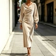 thumbnail image 1 of Sentmoon Woman Dresses Solid Color Long Sleeve Tennis Dresses for Women Relaxed Fit Beach Dress for Night Out and Club, 1 of 5