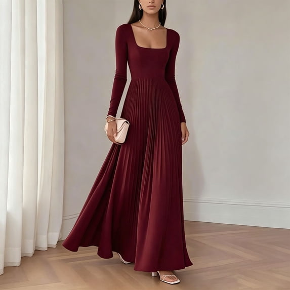 Sentmoon Women Long Sleeve Dress Summer Dress for Women Flowy Slim Womens Sun Dress for Party and Festival
