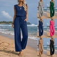 thumbnail image 1 of Sentmoon Women Rompers and Jumpsuits Sleeveless Crew Neck Womens Rompers Dressy Lace Regular Fit Overalls Women Summer for Travel and Holiday S-2XL, 1 of 8