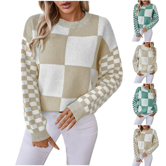 Sentmoon Women Sweaters Round Neck Long Sleeve Women's Tops Oversized Knitted Soft and Cozy Loose Blouses for Women Casual Soft and Comfortable Fall and Winter for Lounge Sweater Mint Green XL