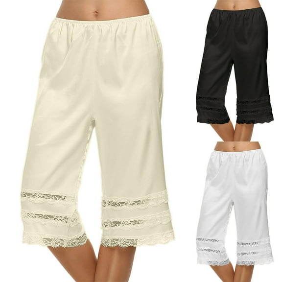 Sentmoon Women’s Capris Oversized High Waist Women's Activewear Loose Solid Color Stretchy Womens Wide Leg Sweatpants Summer Stylish for Running Cycling Workout White S