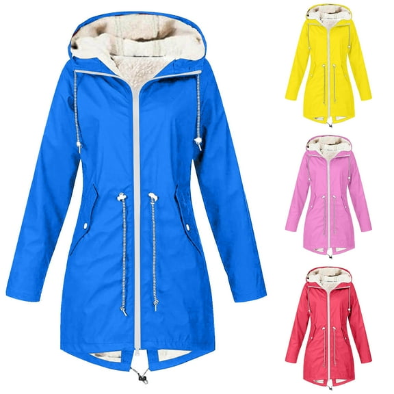 Sentmoon Women's Jacket Oversized Hooded Neck Long Sleeve Womens Ski Coat Zipper Solid Color Windproof Waterproof Fall Clothes for Women Fall and Winter Soft and Comfortable for Sports