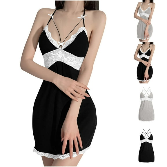 Sentmoon Women's Loungewear s Pajamas for Women Sleeveless Loose Stretchy Spaghetti Strap Solid Color Night Gowns Fashion for Family Matching Photos M