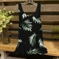 thumbnail image 1 of Sentmoon Women's Tank Tops Round Neck Flowy Graphic Tees for Women Loose Palm Leaves Print Sleeveless Hawaiian Shirts 2025 Summer Stylish Women's for Business Travel Black L, 1 of 5