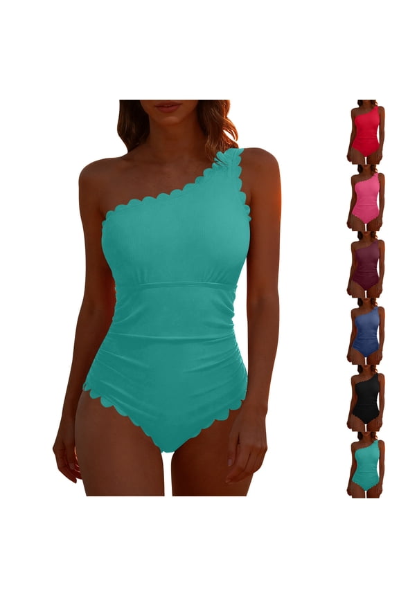 Womens Bathing Suits Spaghetti Strap Plus Size Bikini Set Ladies' Casual and Fashionable Solid Color Lace Swimsuit Pants Set Active for Plus Size & Curvy Figures XXL